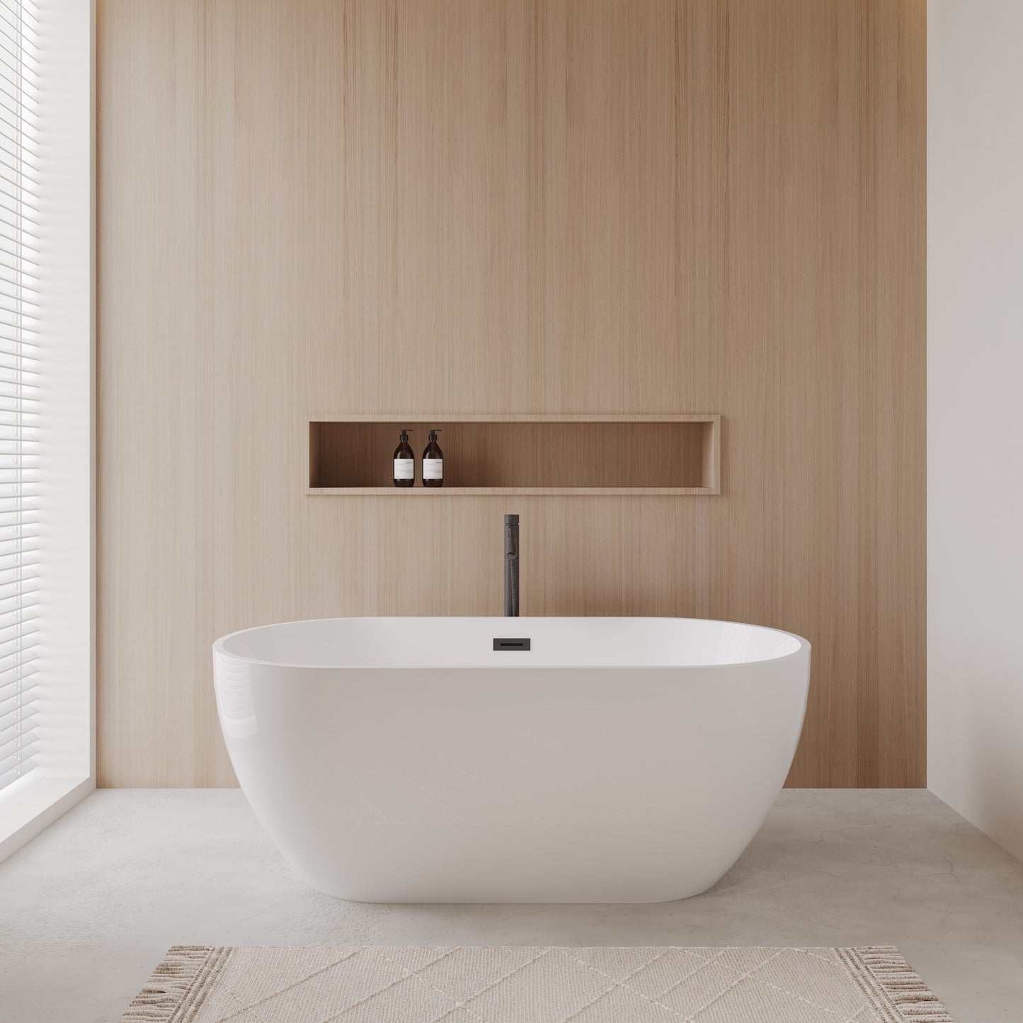 Juno Freestanding Acrylic Bathtub With Faucet 63 inch