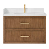 Custom image for Toasted Walnut with Satin Bronze Trim / White Quartz / No Mirror