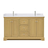 Custom image for Honey Oak with Polished Chrome Trim / White Cultured Marble / No Mirror