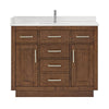 Custom image for Dark Oak with Brushed Nickel Trim / Giotto Quartz / No Mirror