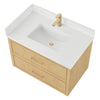 Custom image for Scandinavian Oak with Satin Bronze Trim / White Quartz / No Mirror