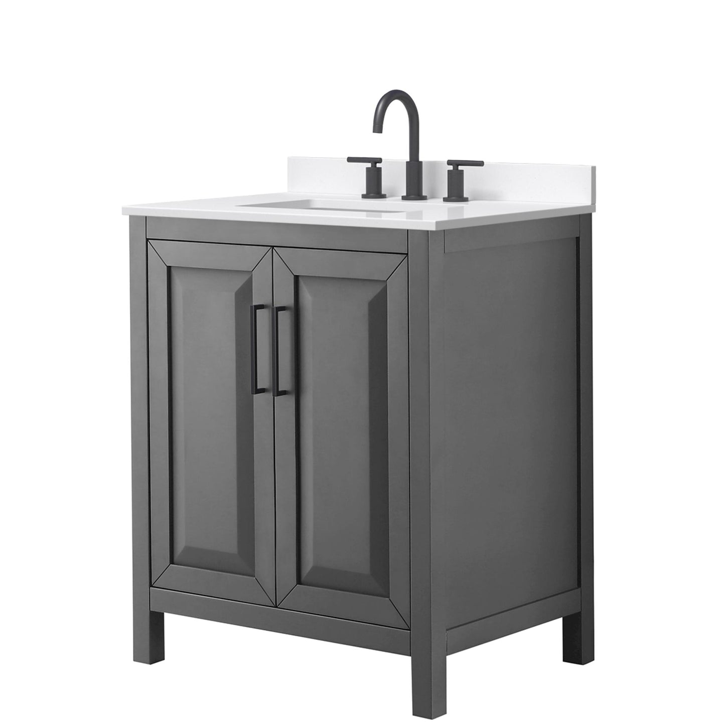 Daria Bathroom Vanity with Countertop 30 inch Single Sink 3-hole Faucet Setup
