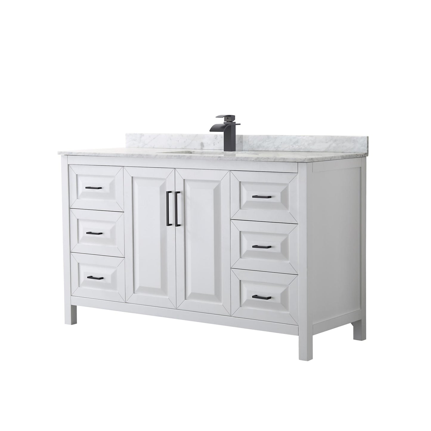 Daria Bathroom Vanity with Countertop 60 inch Single Sink Single hole Faucet Setup