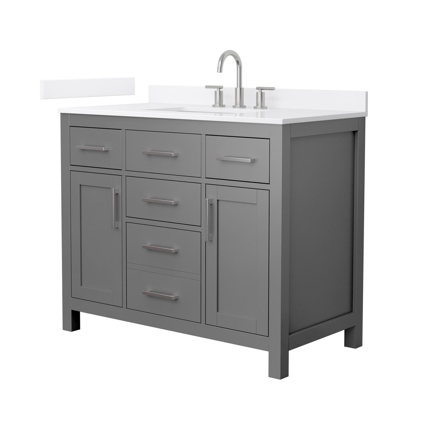Beckett Bathroom Vanity with Countertop 42 inch Single Sink 3-hole Faucet Setup