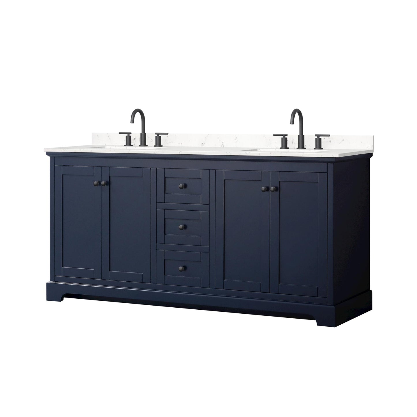 Avery Bathroom Vanity with Countertop 72 inch Double Sink 3-hole Faucet Setup