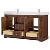 Custom image for Dark Walnut with Polished Chrome Trim / White Cultured Marble / No Mirror