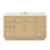 Custom image for Rift Oak with Brushed Gold Trim / Giotto Quartz / No Mirror