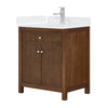 Custom image for Dark Walnut with Brushed Nickel Trim / White Quartz / No Mirror