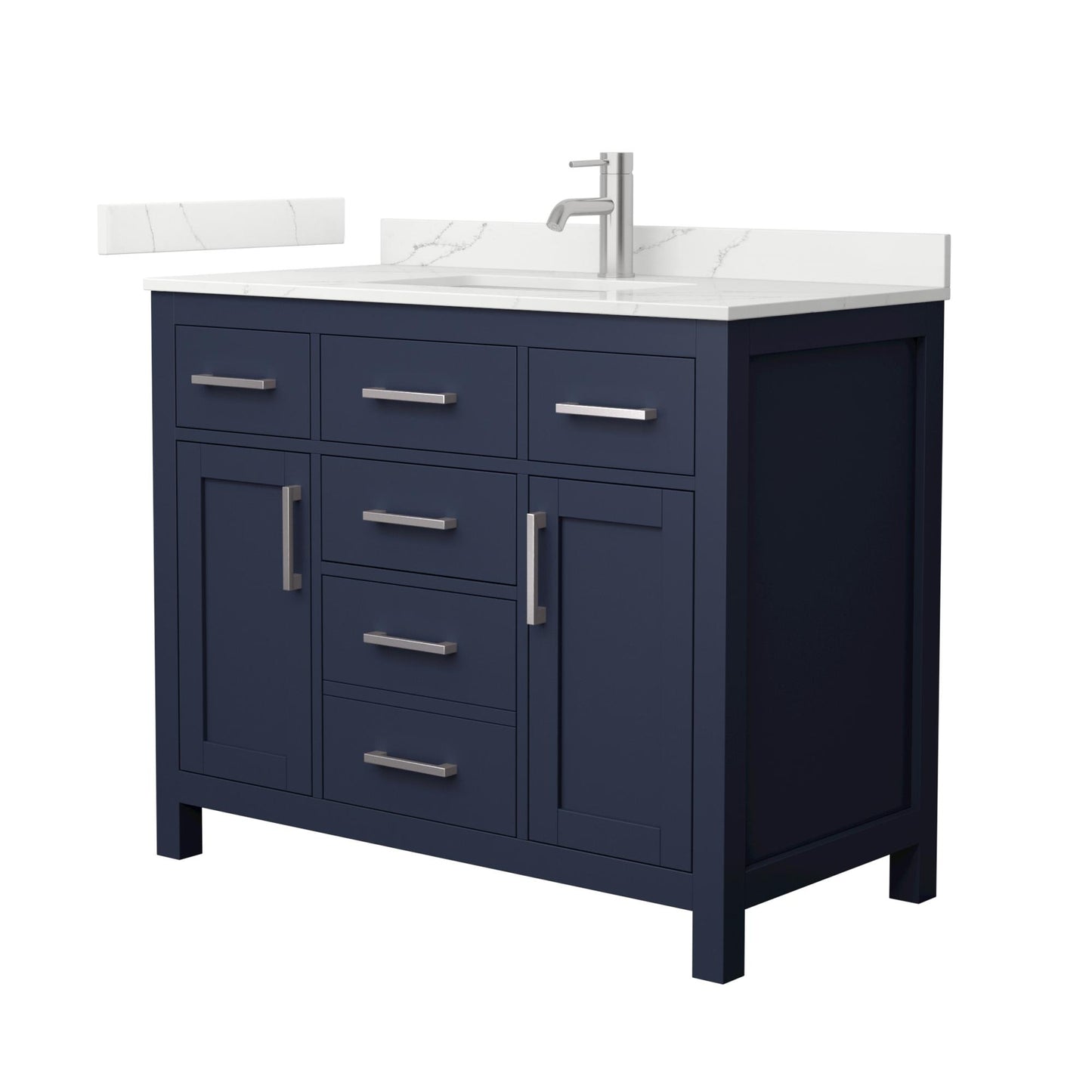 Beckett Bathroom Vanity with Countertop 42 inch Single Sink Single hole Faucet Setup
