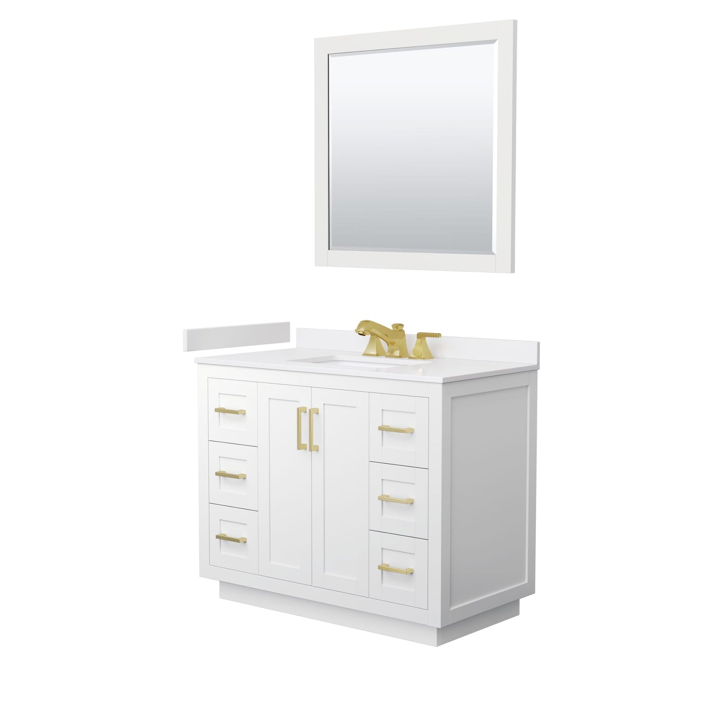 Miranda Bathroom Vanity with Countertop 42 inch Single Sink 3-hole Faucet Setup