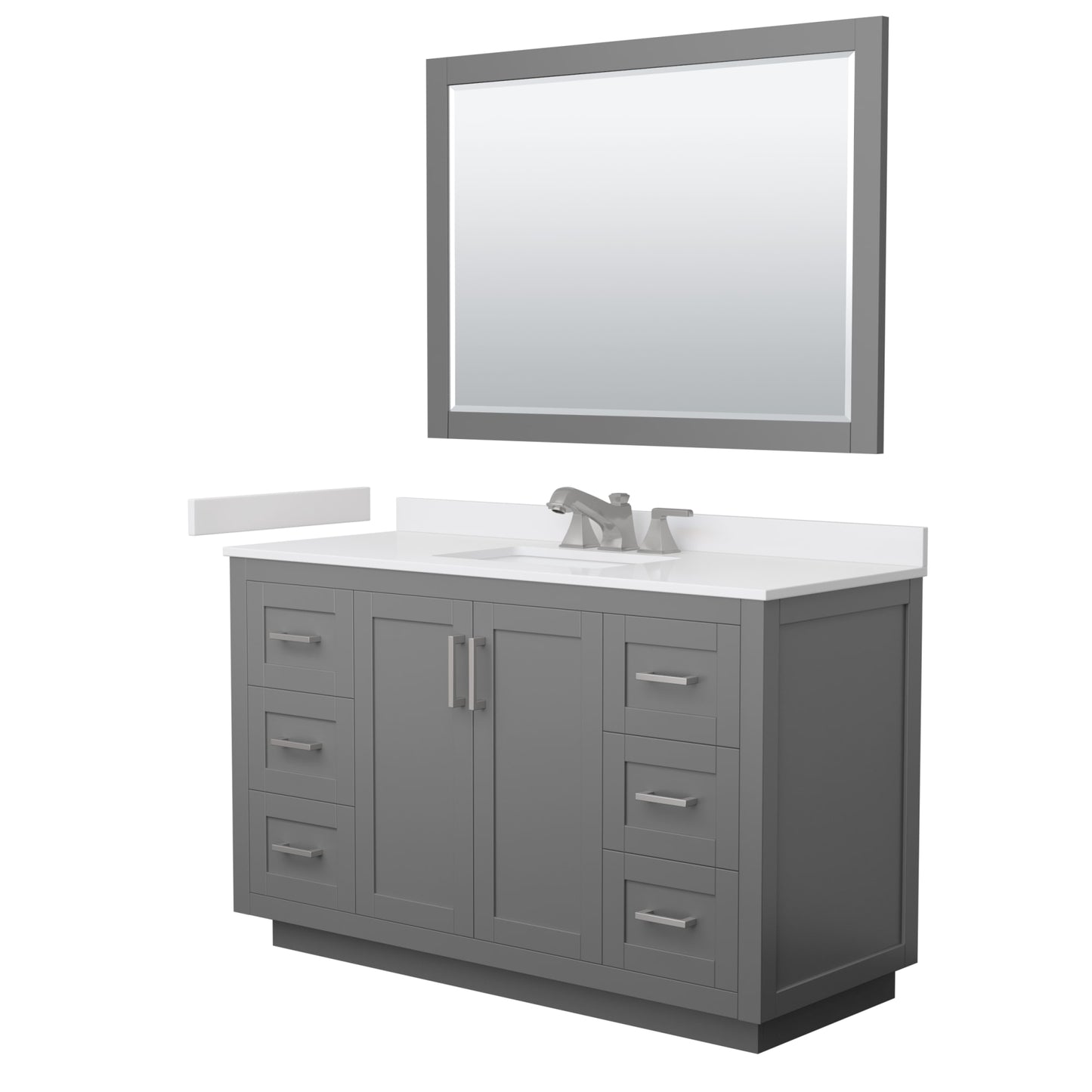 Miranda Bathroom Vanity with Countertop 54 inch Single Sink 3-hole Faucet Setup