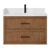Custom image for Toasted Walnut with Matte Black Trim / White Quartz / No Mirror