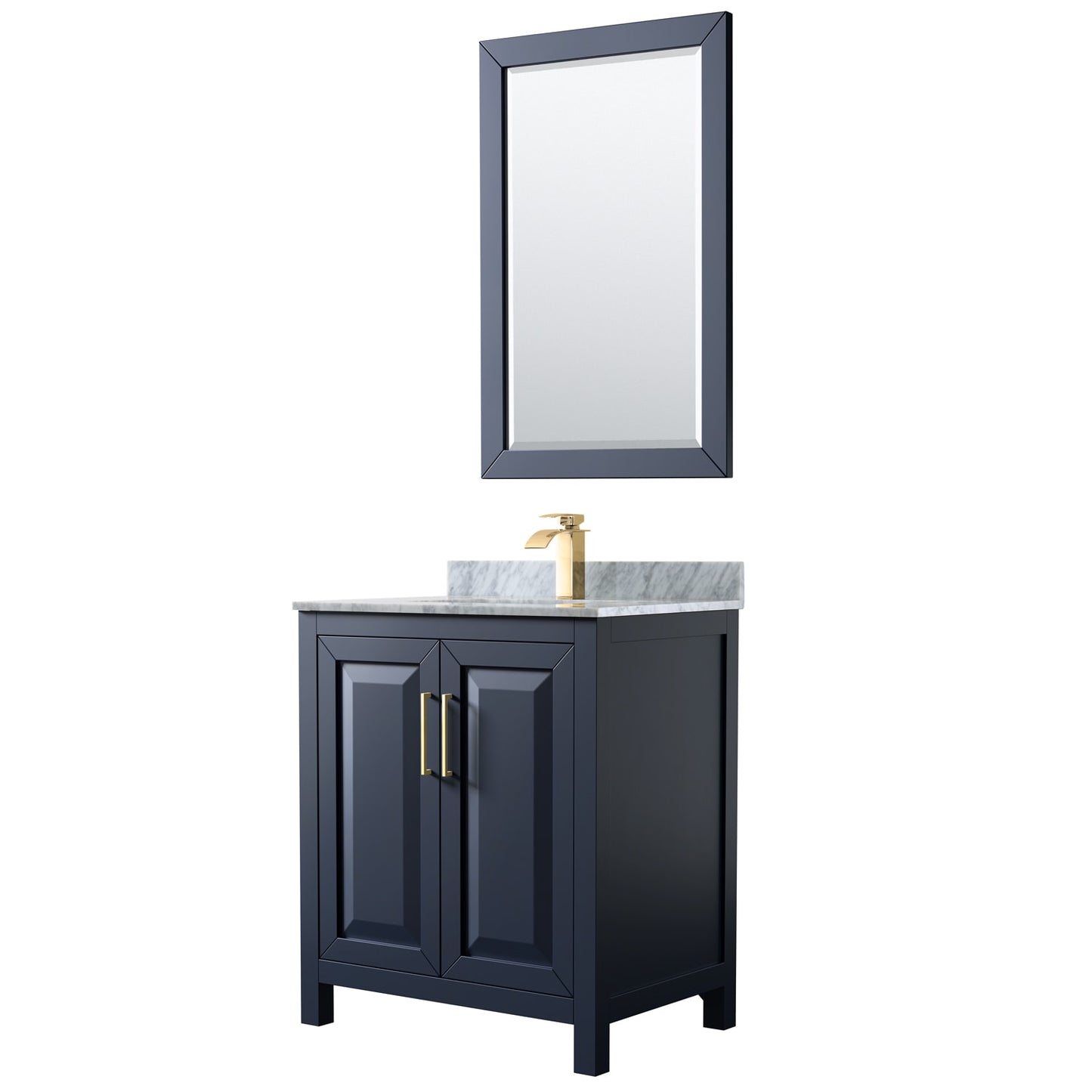 Daria Bathroom Vanity with Countertop 30 inch Single Sink Single hole Faucet Setup