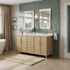 Custom image for White Oak with Brushed Nickel Trim / White Quartz / No Mirror