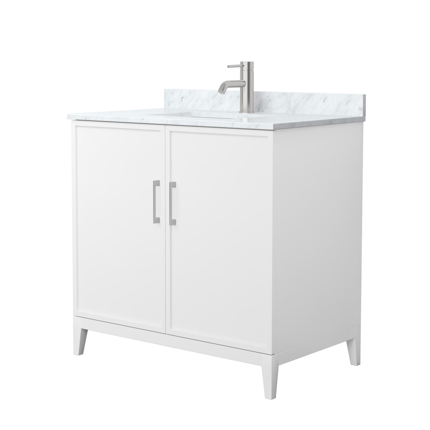 Elan Bathroom Vanity with Countertop 36 inch Single Sink Single hole Faucet Setup