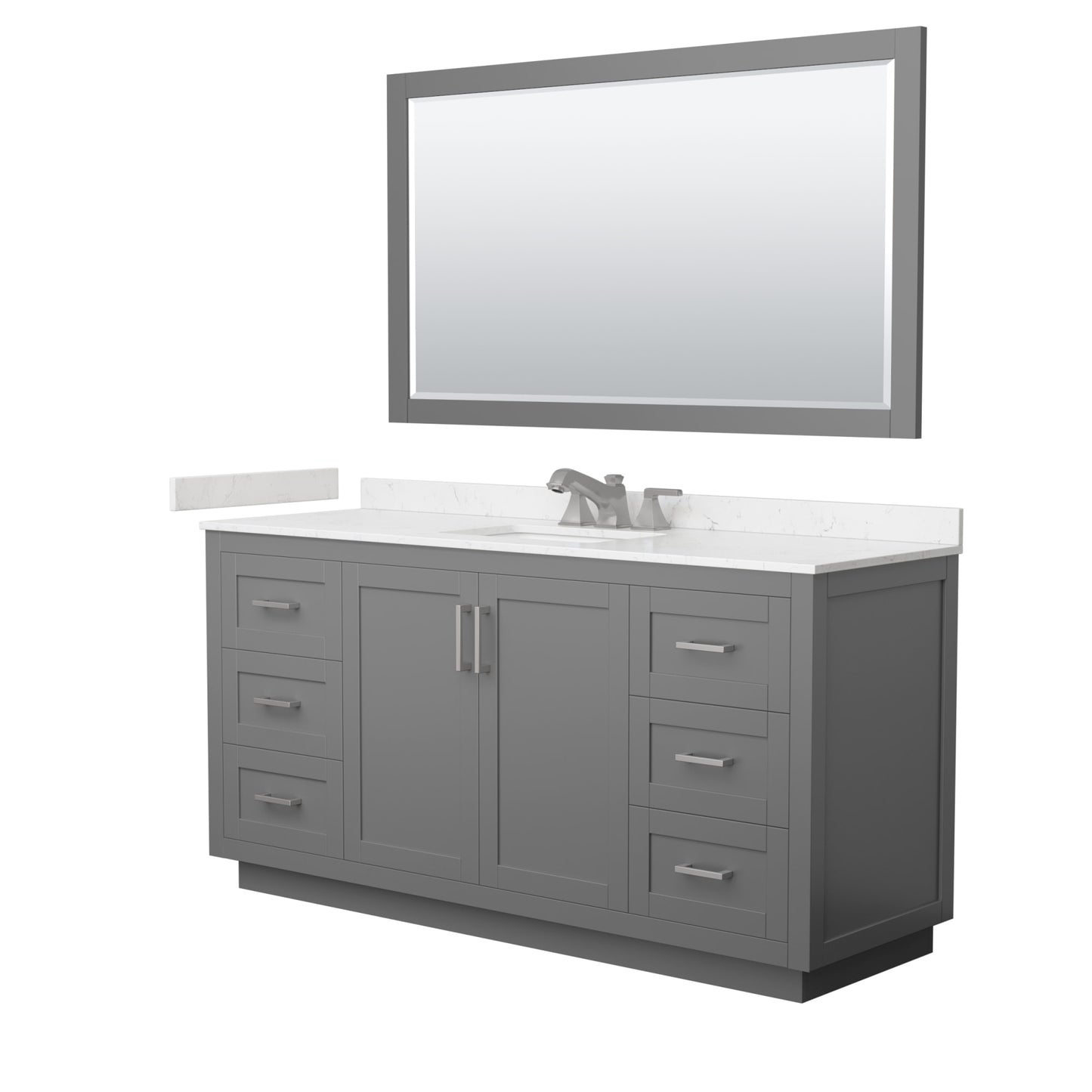 Miranda Bathroom Vanity with Countertop 66 inch Single Sink 3-hole Faucet Setup
