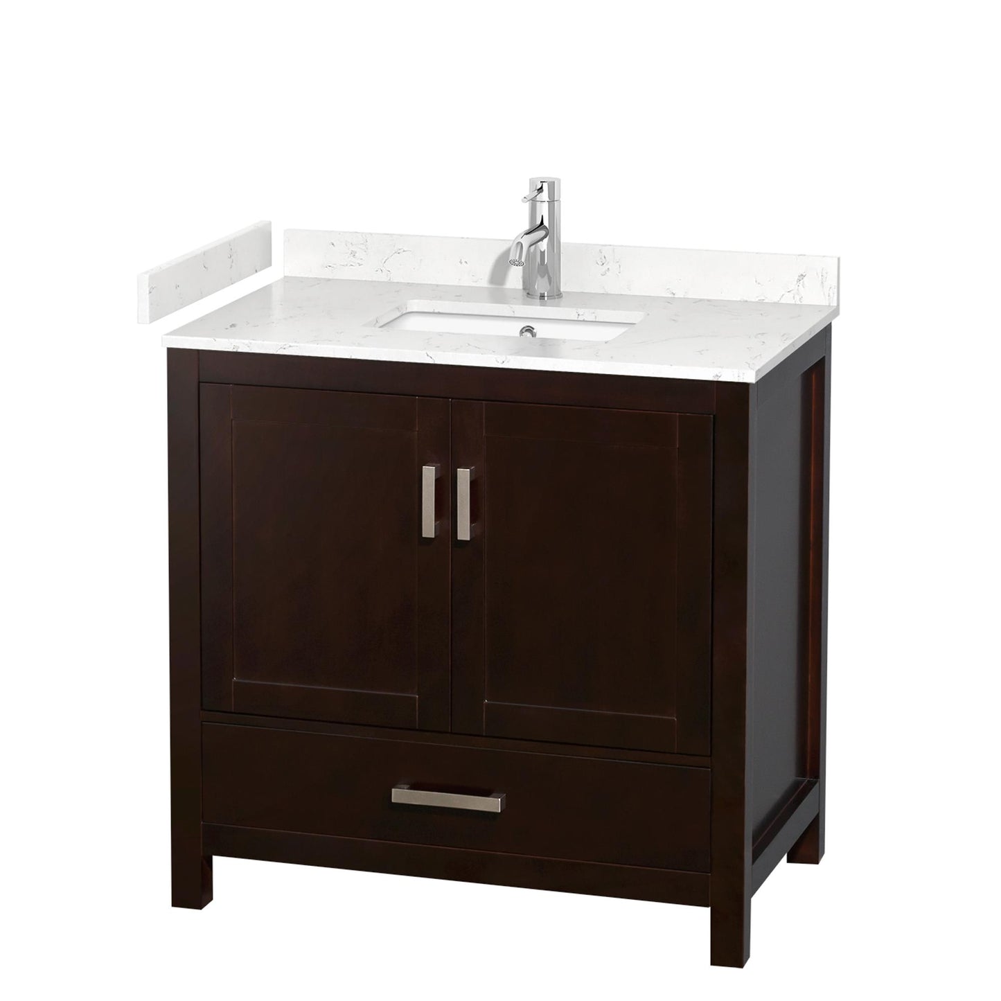 Sheffield Bathroom Vanity with Countertop 36 inch Single Sink Single hole Faucet Setup