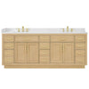 Custom image for Rift Oak with Brushed Gold Trim / White Quartz / No Mirror