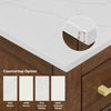 Custom image for Dark Oak with Brushed Gold Trim / White Cultured Marble / No Mirror