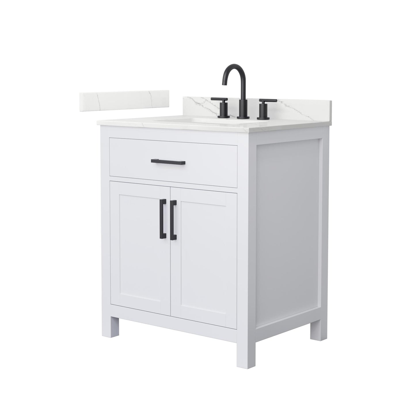 Beckett Bathroom Vanity with Countertop 30 inch Single Sink 3-hole Faucet Setup