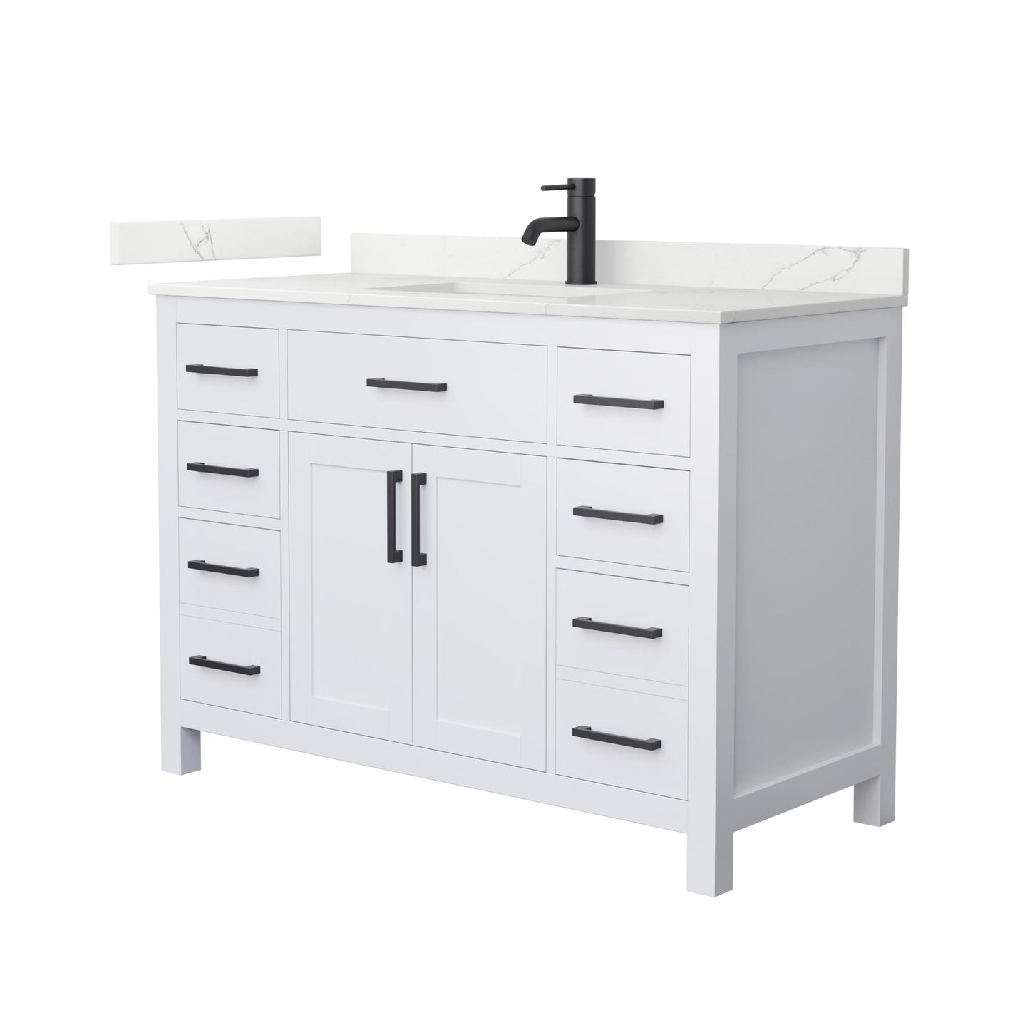 Beckett Bathroom Vanity with Countertop 48 inch Single Sink Single hole Faucet Setup
