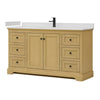 Custom image for Honey Oak with Matte Black Trim / White Quartz / No Mirror