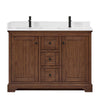 Custom image for Dark Walnut with Matte Black Trim / White Quartz / No Mirror