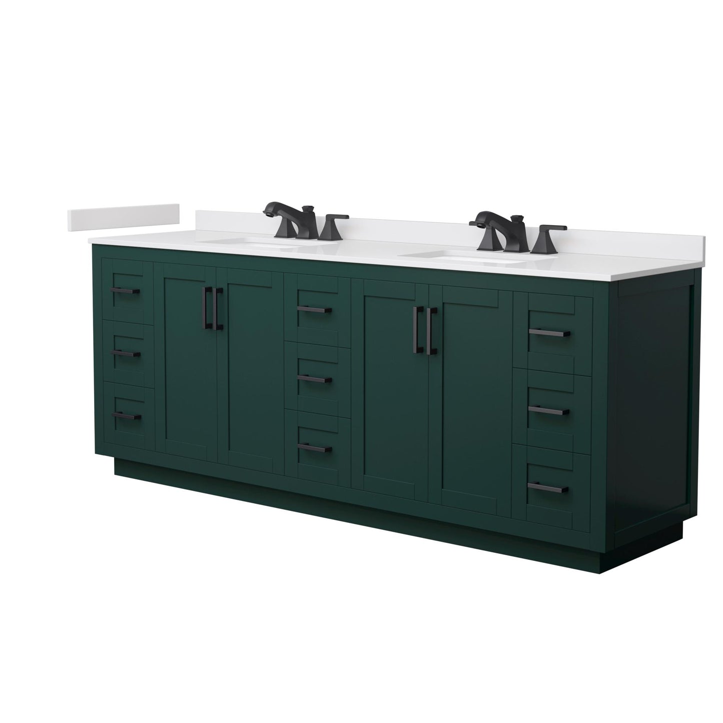 Miranda Bathroom Vanity with Countertop 84 inch Double Sink 3-hole Faucet Setup