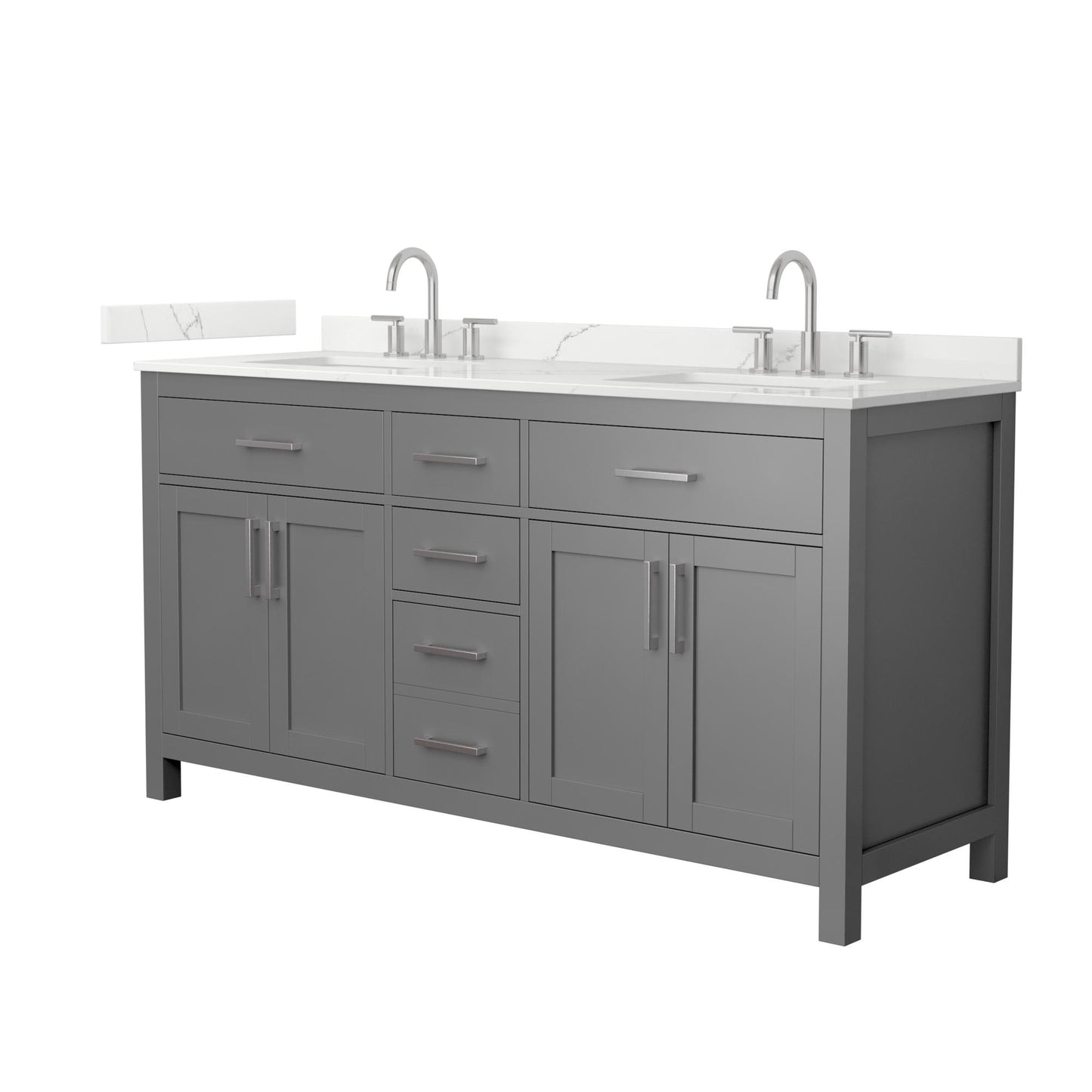 Beckett Bathroom Vanity with Countertop 66 inch Double Sink 3-hole Faucet Setup