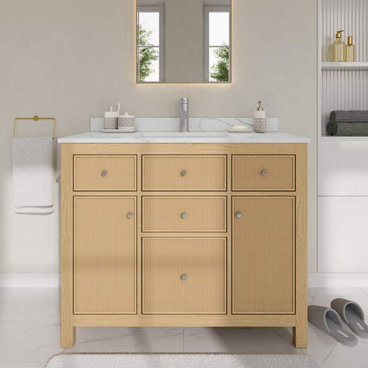 Pendry Bathroom Vanity with Countertop 42 inch Single Sink Single hole Faucet Setup