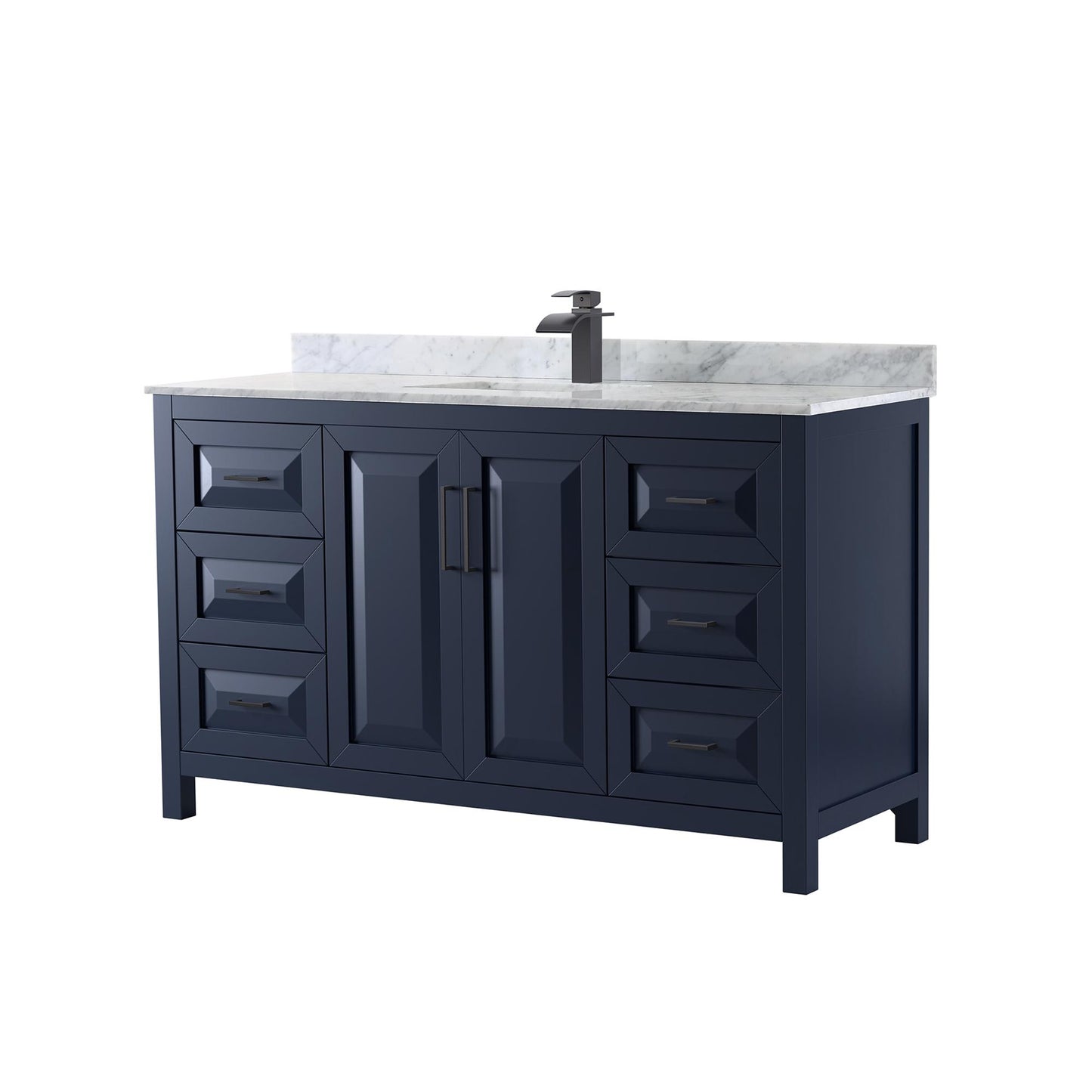 Daria Bathroom Vanity with Countertop 60 inch Single Sink Single hole Faucet Setup