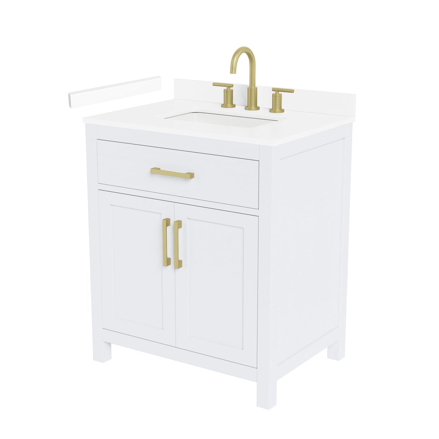 Beckett Bathroom Vanity with Countertop 30 inch Single Sink 3-hole Faucet Setup