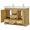 Custom image for Honey Oak with Brushed Gold Trim / White Cultured Marble / No Mirror