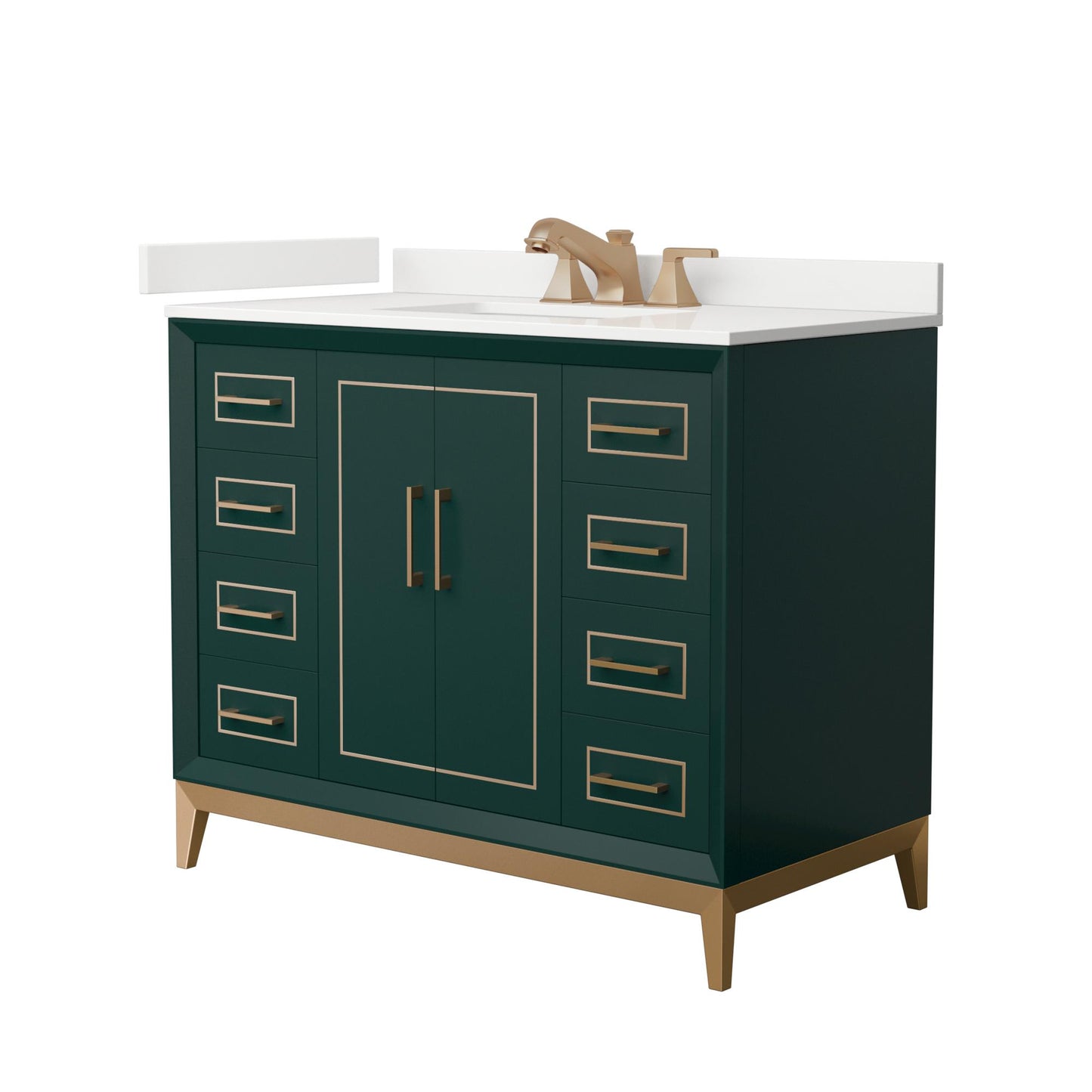 Marlena Bathroom Vanity with Countertop 42 inch Single Sink 3-hole Faucet Setup