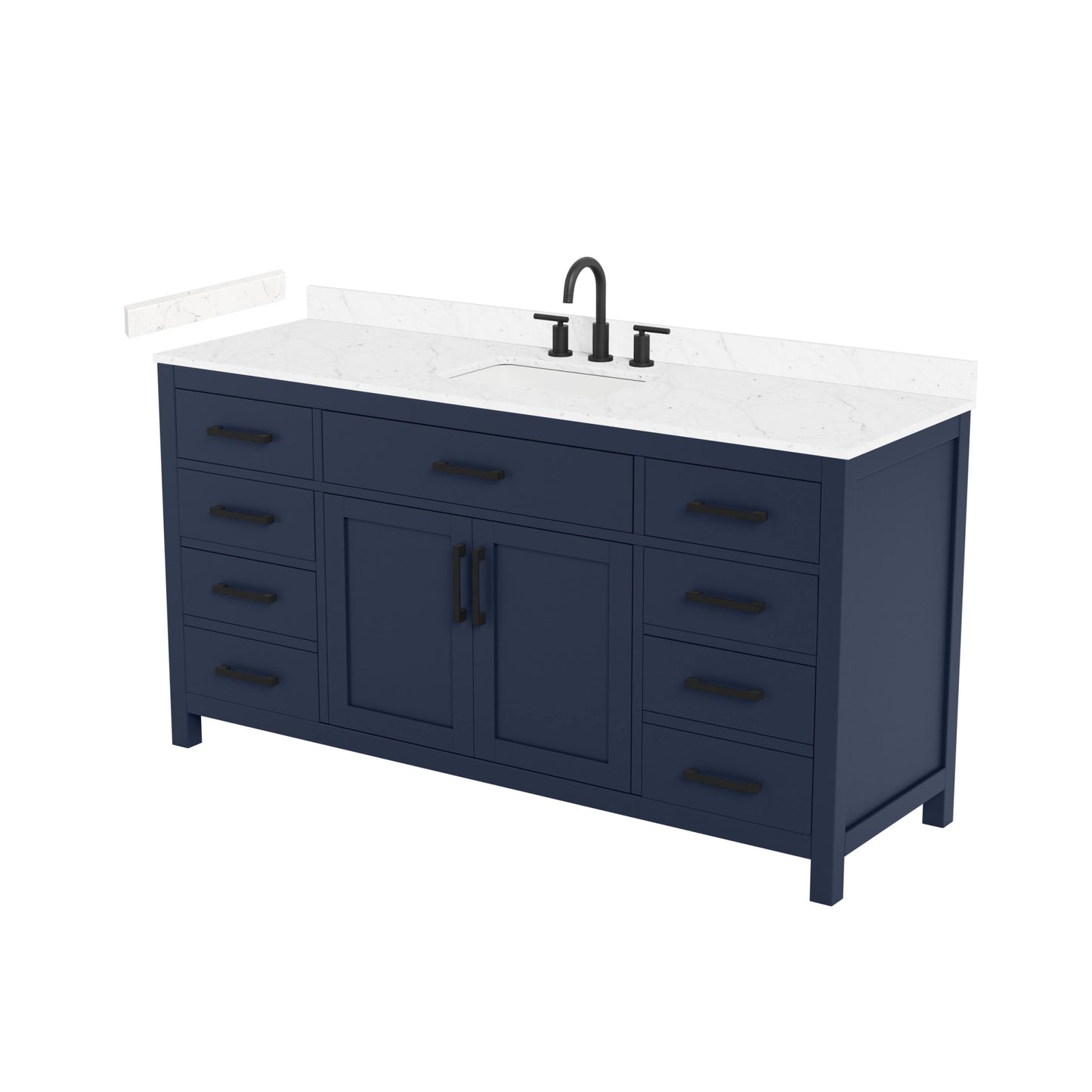 Beckett Bathroom Vanity with Countertop 66 inch Single Sink 3-hole Faucet Setup