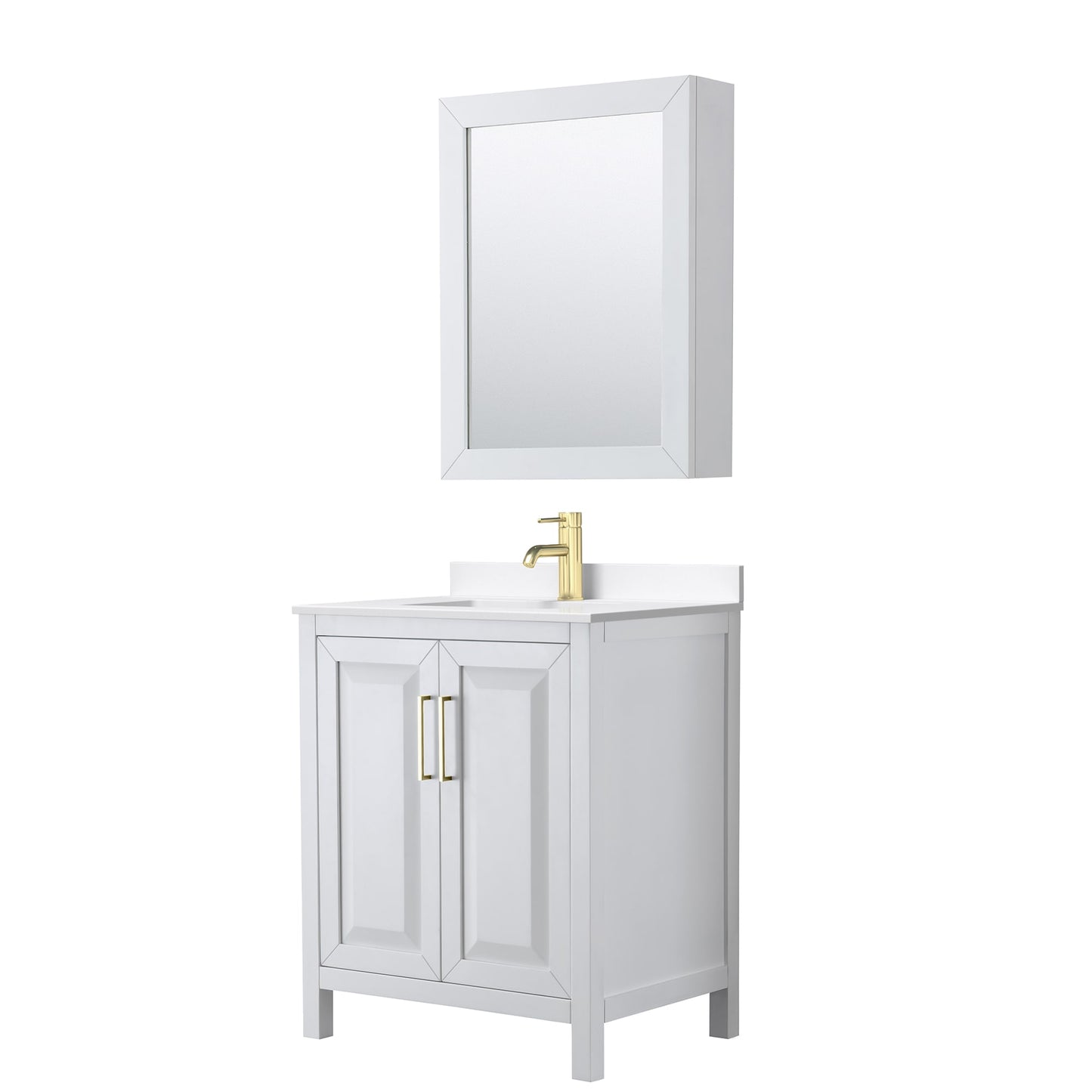 Daria Bathroom Vanity with Countertop 30 inch Single Sink Single hole Faucet Setup