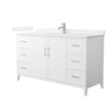 Custom image for White with Brushed Nickel Trim / White Quartz / No Mirror