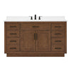 Custom image for Dark Oak with Matte Black Trim / White Cultured Marble / No Mirror