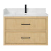 Custom image for Scandinavian Oak with Matte Black Trim / White Quartz / No Mirror