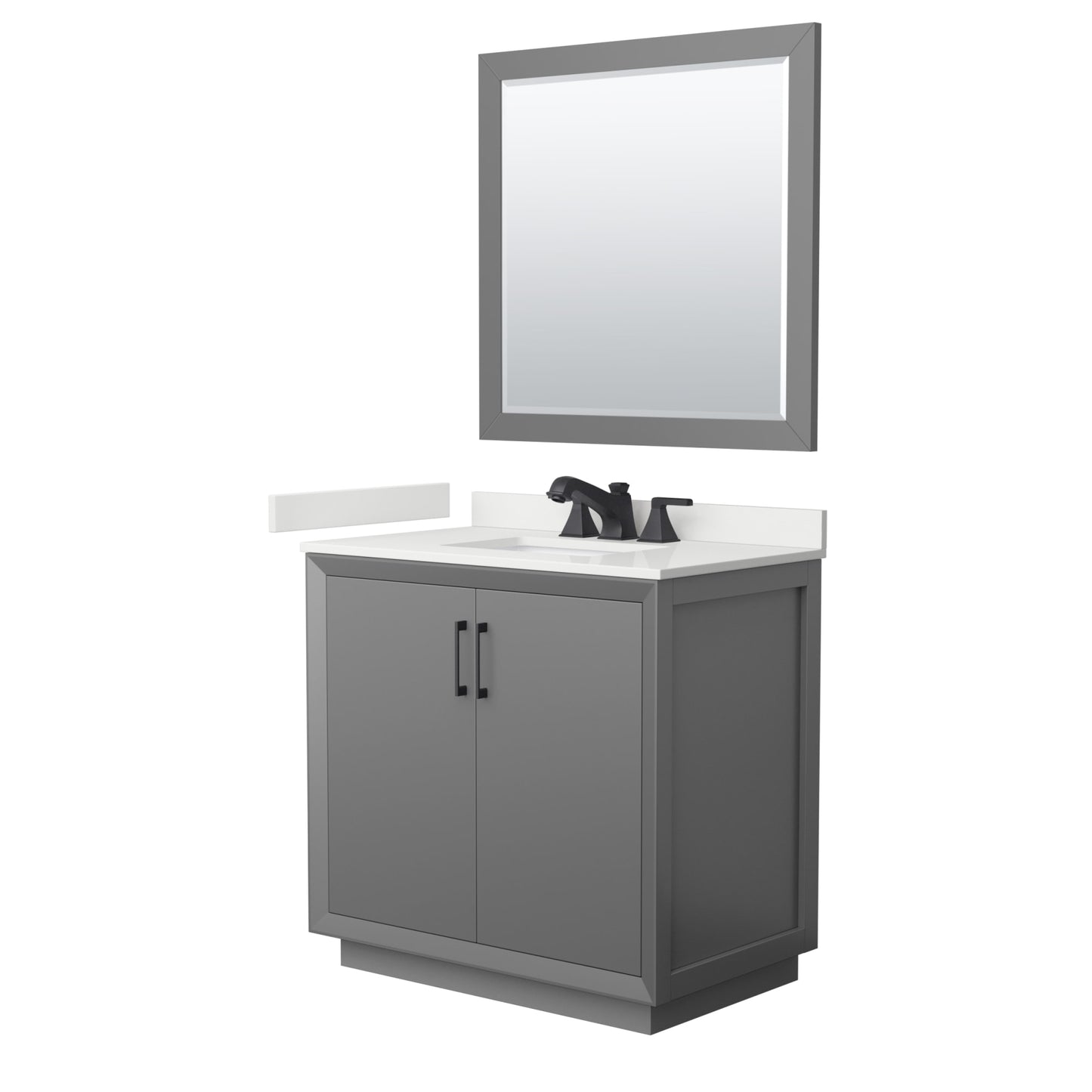 Strada Bathroom Vanity with Countertop 36 inch Single Sink 3-hole Faucet Setup