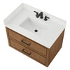 Custom image for Toasted Walnut with Matte Black Trim / White Quartz / No Mirror