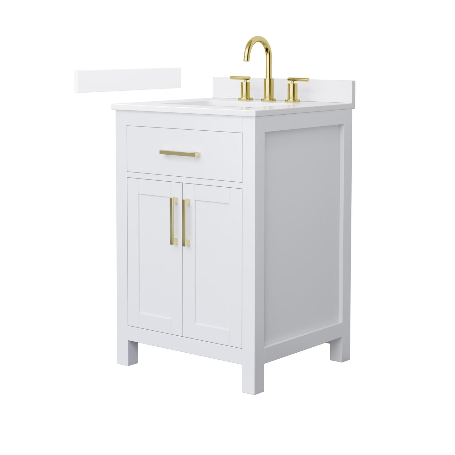 Beckett Bathroom Vanity with Countertop 24 inch Single Sink 3-hole Faucet Setup