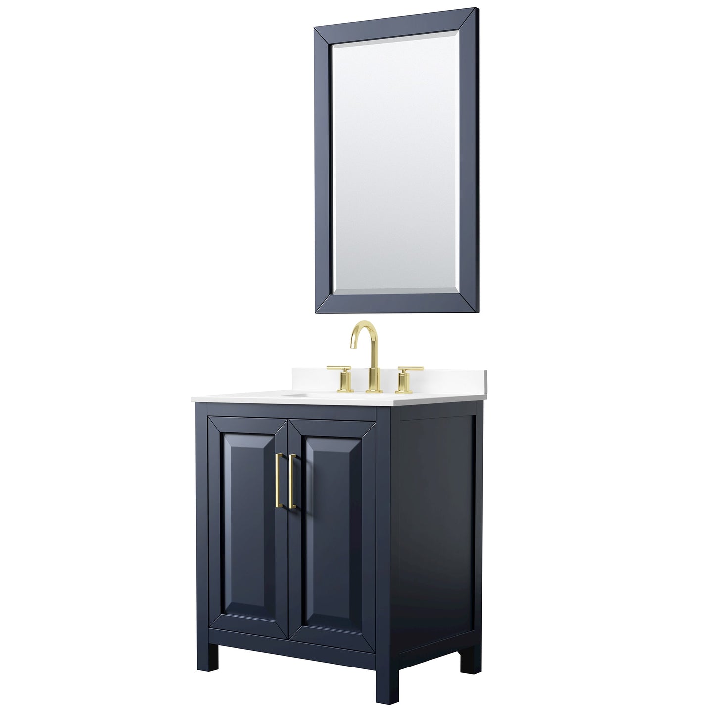 Daria Bathroom Vanity with Countertop 30 inch Single Sink 3-hole Faucet Setup