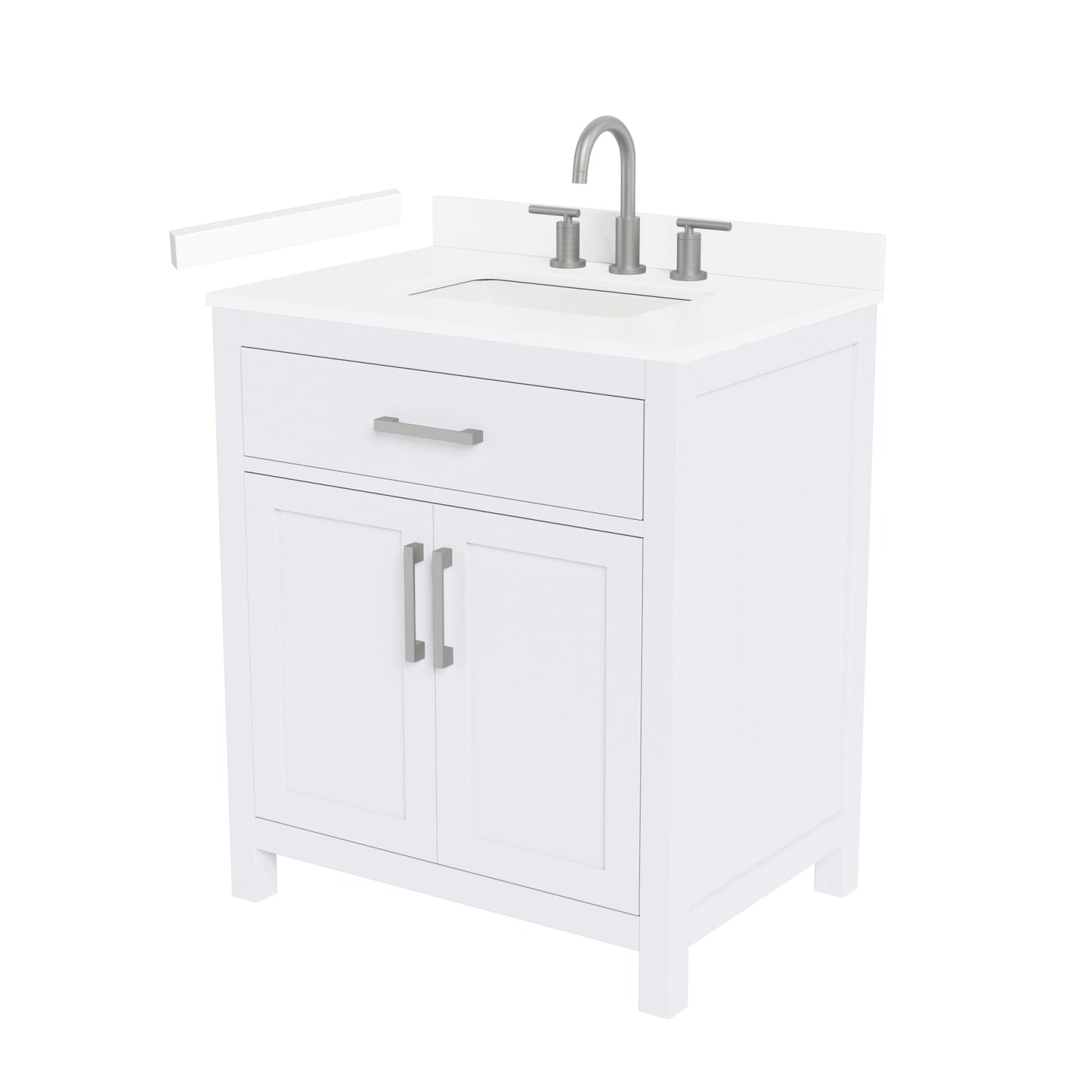 Beckett Bathroom Vanity with Countertop 30 inch Single Sink 3-hole Faucet Setup