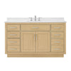 Custom image for Rift Oak with Brushed Nickel Trim / Carrara Cultured Marble / No Mirror