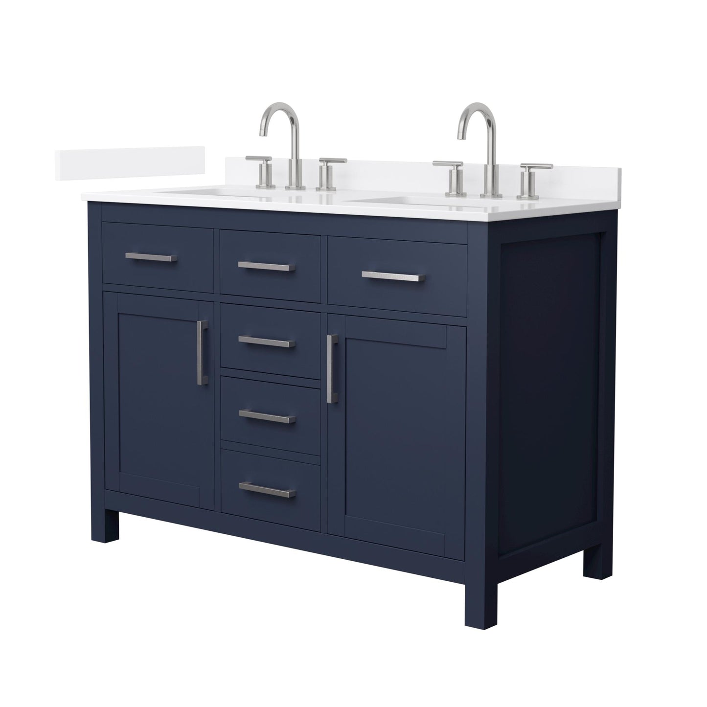 Beckett Bathroom Vanity with Countertop 48 inch Double Sink 3-hole Faucet Setup