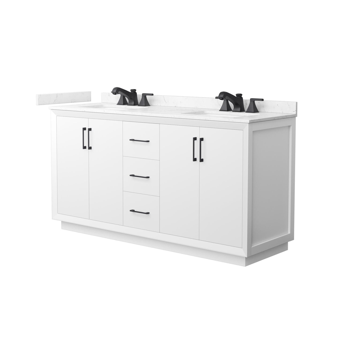 Strada Bathroom Vanity with Countertop 66 inch Double Sink 3-hole Faucet Setup