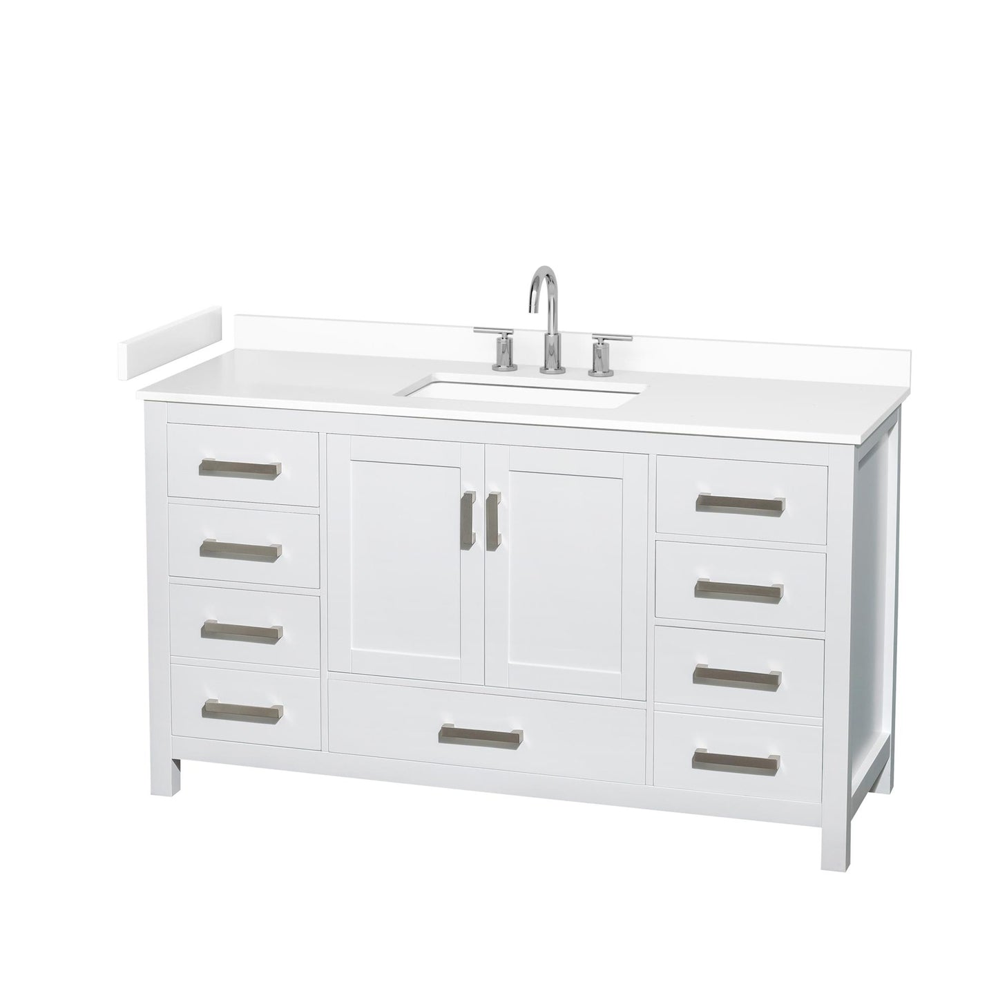 Sheffield Bathroom Vanity with Countertop 60 inch Single Sink 3-hole Faucet Setup