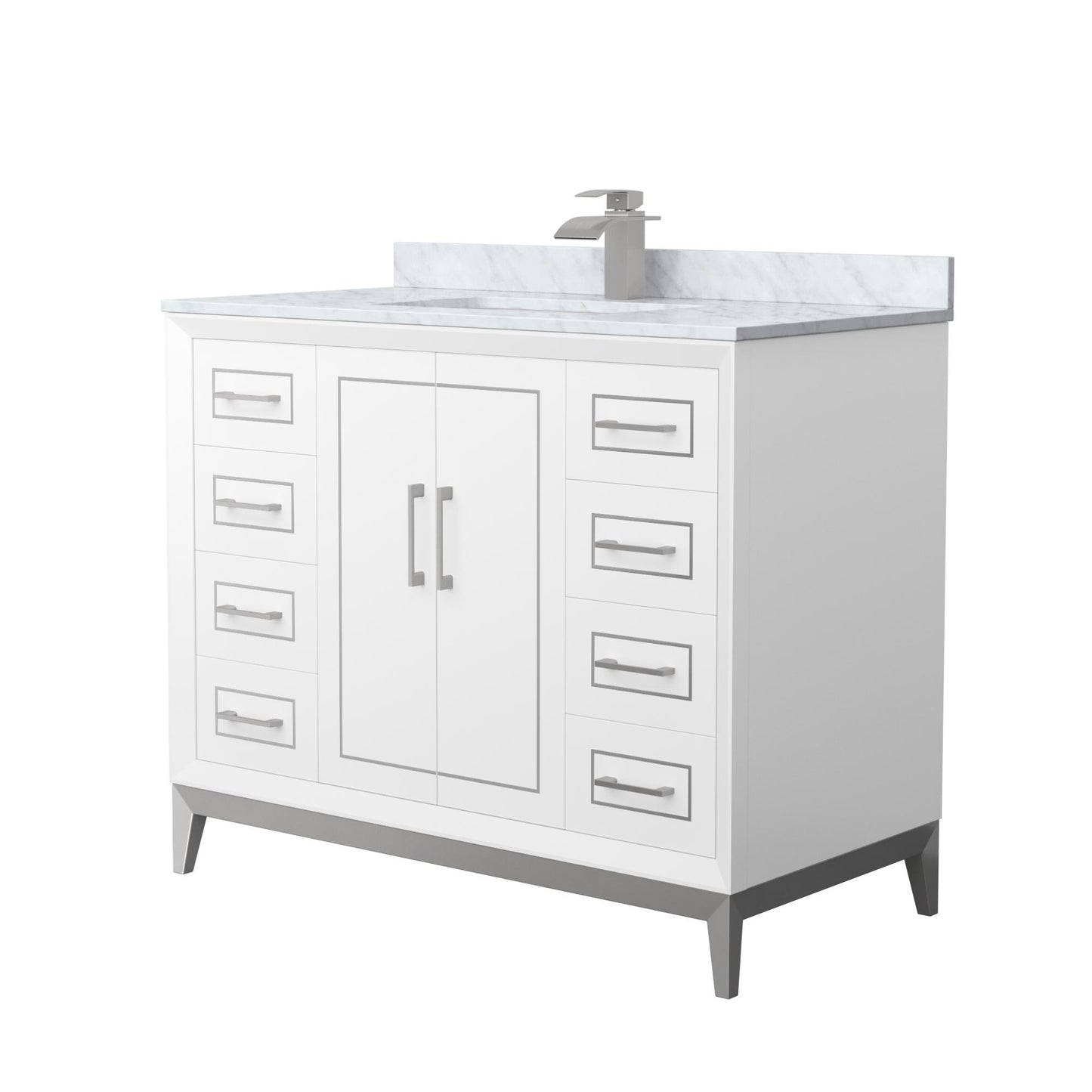 Marlena Bathroom Vanity with Countertop 42 inch Single Sink Single hole Faucet Setup