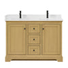 Custom image for Honey Oak with Matte Black Trim / White Quartz / No Mirror